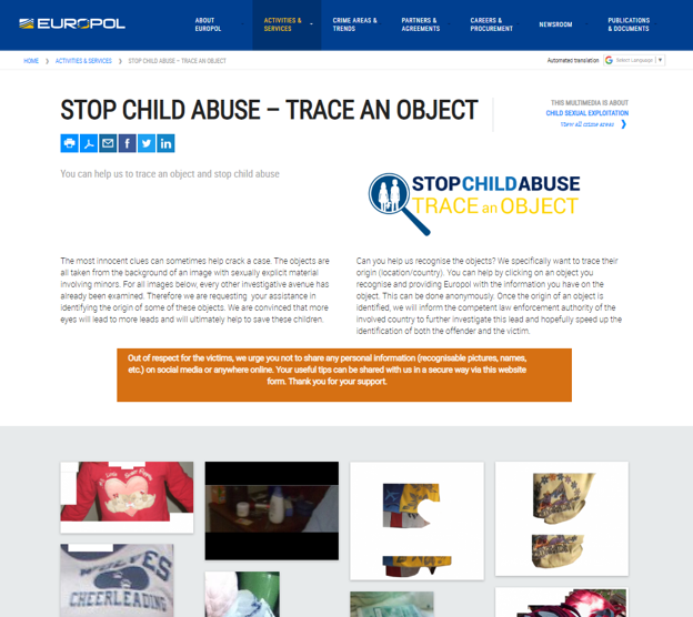 How Europol use crowdsourced intelligence to identify images and solve sexual abuse crimes